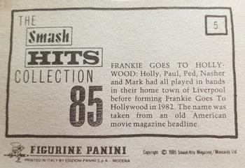 1985 Panini Smash Hits #5 Frankie Goes to Hollywood Back