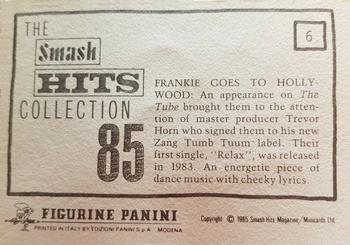 1985 Panini Smash Hits #6 Frankie Goes to Hollywood Back