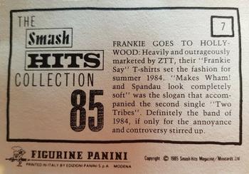 1985 Panini Smash Hits #7 Frankie Goes to Hollywood Back