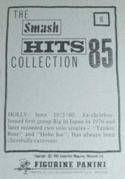 1985 Panini Smash Hits #8 Holly Johnson Back
