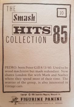 1985 Panini Smash Hits #10 Peter Gill Back