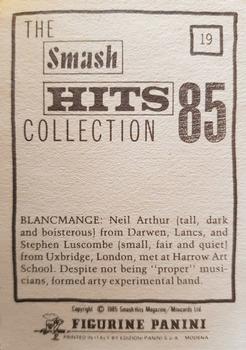 1985 Panini Smash Hits #19 Blancmange Back
