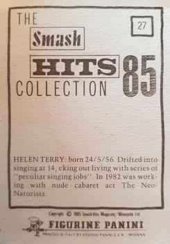 1985 Panini Smash Hits #27 Helen Terry Back