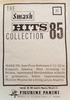 1985 Panini Smash Hits #30 Marilyn Back