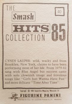 1985 Panini Smash Hits #40 Cyndi Lauper Back