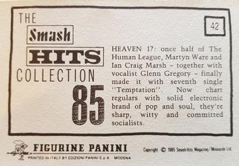 1985 Panini Smash Hits #42 Heaven 17 Back