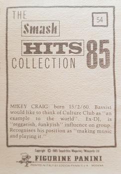 1985 Panini Smash Hits #54 Mikey Craig Back