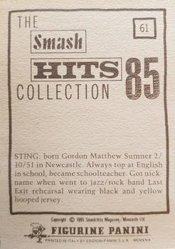 1985 Panini Smash Hits #61 Sting Back