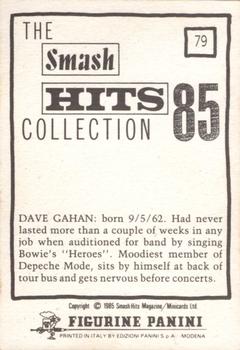 1985 Panini Smash Hits #79 Dave Gahan Back