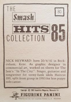 1985 Panini Smash Hits #80 Nick Heyward Back