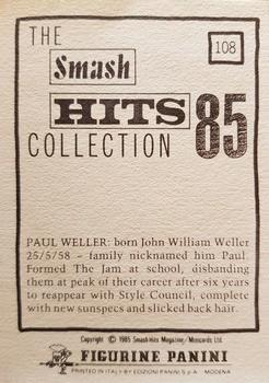 1985 Panini Smash Hits #108 Paul Weller Back