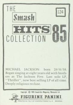 1985 Panini Smash Hits #124 Michael Jackson Back