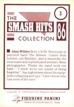 1986 Panini Smash Hits Stickers #3 Alan Wilder Back