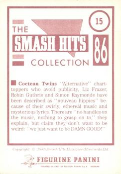 1986 Panini Smash Hits Stickers #15 Cocteau Twins Back