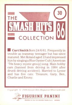 1986 Panini Smash Hits Stickers #30 Curt Smith Back