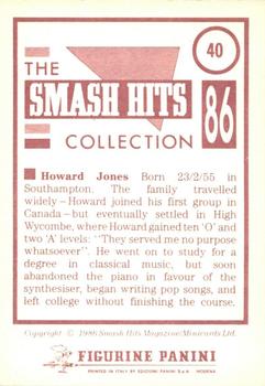 1986 Panini Smash Hits Stickers #40 Howard Jones Back