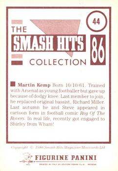 1986 Panini Smash Hits Stickers #44 Martin Kemp Back