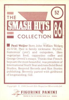 1986 Panini Smash Hits Stickers #52 Paul Weller Back