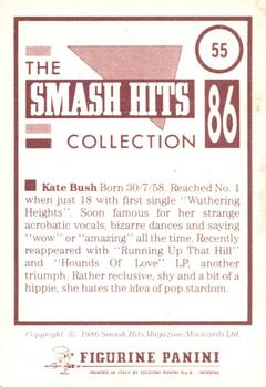 1986 Panini Smash Hits Stickers #55 Kate Bush Back