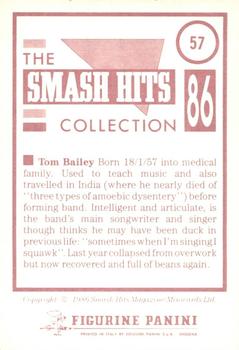 1986 Panini Smash Hits Stickers #57 Tom Bailey Back