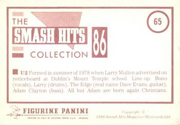 1986 Panini Smash Hits Stickers #65 U2 Back