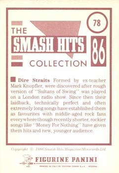 1986 Panini Smash Hits Stickers #78 Dire Straits Back