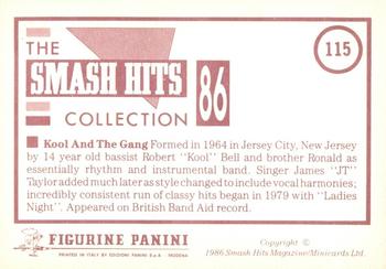 1986 Panini Smash Hits Stickers #115 Kool & the Gang Back
