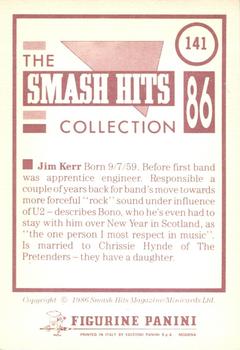 1986 Panini Smash Hits Stickers #141 Jim Kerr Back