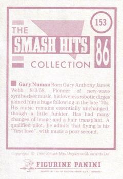 1986 Panini Smash Hits Stickers #153 Gary Numan Back