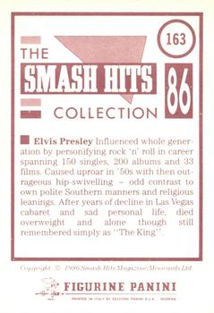 1986 Panini Smash Hits Stickers #163 Elvis Presley Back