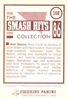 1986 Panini Smash Hits Stickers #168 Bob Marley Back