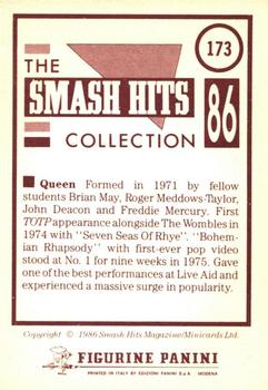 1986 Panini Smash Hits Stickers #173 Queen Back