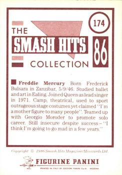 1986 Panini Smash Hits Stickers #174 Freddie Mercury Back