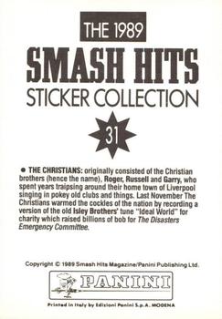 1989 Panini Smash Hits Sticker Collection #31 The Christians Back