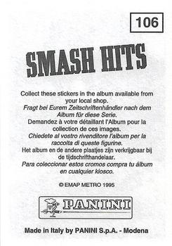 1995 Panini Smash Hits Stickers #106 Prince Back