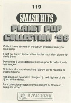 1999 Panini Smash Hits Stickers #119 Mel B Back
