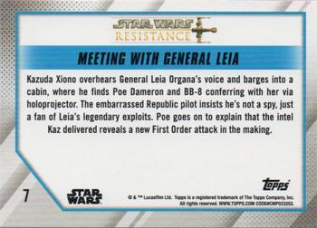2019 Topps Star Wars: Resistance #7 Meeting with General Leia Back