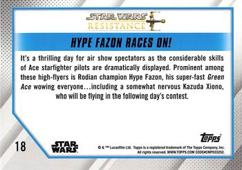 2019 Topps Star Wars: Resistance #18 Hype Fazon Races On! Back