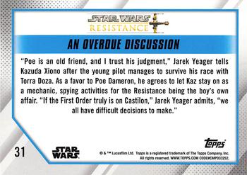 2019 Topps Star Wars: Resistance #31 An Overdue Discussion Back