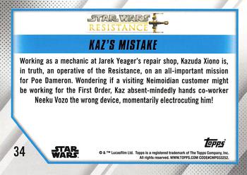 2019 Topps Star Wars: Resistance #34 Kaz's Mistake Back