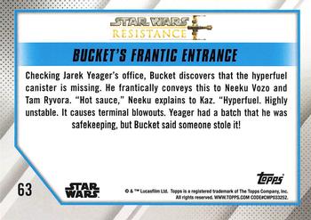 2019 Topps Star Wars: Resistance #63 Bucket's Frantic Entrance Back