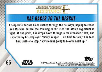 2019 Topps Star Wars: Resistance #65 Kaz Races to the Rescue Back