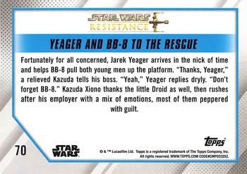 2019 Topps Star Wars: Resistance #70 Yeager and BB-8 to the Rescue Back