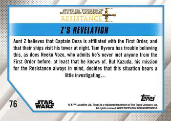 2019 Topps Star Wars: Resistance #76 Z's Revelation Back