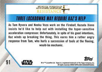 2019 Topps Star Wars: Resistance #91 Three Lockdowns May Require Kaz's Help Back