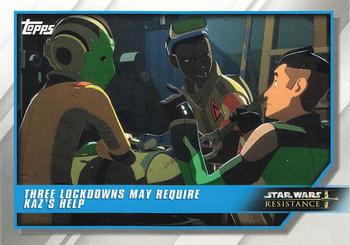 2019 Topps Star Wars: Resistance #91 Three Lockdowns May Require Kaz's Help Front