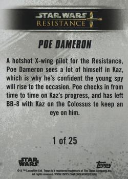 2019 Topps Star Wars: Resistance - Characters #1 Poe Dameron Back