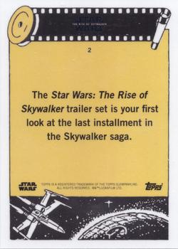 2019 Topps Star Wars: The Rise of Skywalker Trailer Cards #2 Rey Wielding Lightsaber Back
