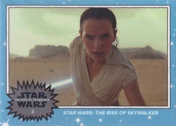 2019 Topps Star Wars: The Rise of Skywalker Trailer Cards #2 Rey Wielding Lightsaber Front