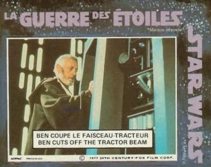 1977 ADPAC Canadian General Mills La Guerre Des Etoiles / Star Wars Stickers #NNO Ben Coupe le Faisceau-Tracteur / Ben Cuts off the Tractor Beam Front